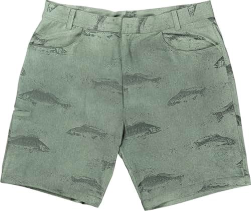 Legendary Whitetails Men's Water Activated Fish Print 9 Inch Inseam Boardshort, Blue Spruce, 38