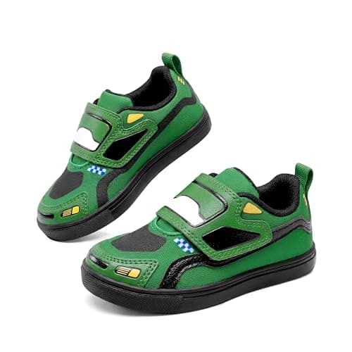 DREAM PAIRS Toddler Boys Sneakers Little Kids Shoes Fun Cartoon Cute Causal Walking Hook and Loop Lightweight,Size 9 Toddler,Green,KKUMFN2515