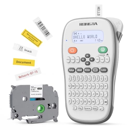 Rongta TH110 Bluetooth Handheld Label Maker Machine,12mm Laminated Labels