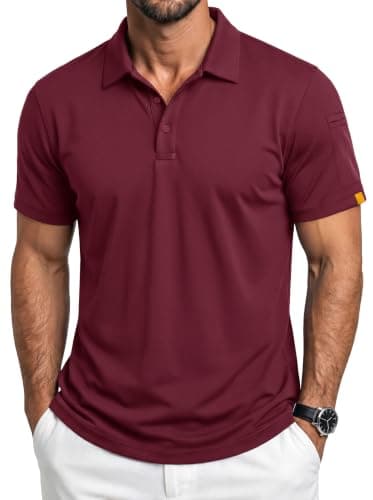 MAGCOMSEN Polo Shirts for Men Short Sleeve Dry Fit Golf Polos Casual Stylish Performance Moisture Wicking Athletic Collared Shirt