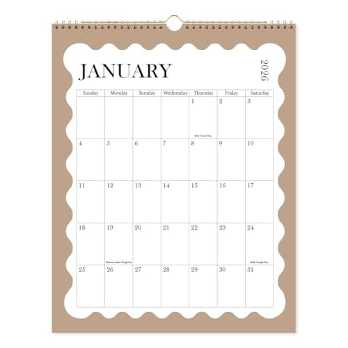 Calendar 2026-2027 - Wall Calendar from April 2026 to June 2027, 2026-2027 Hanging Calendar with Holiday Marked, Premium Paper for Organizing, 11" x 14",Wave