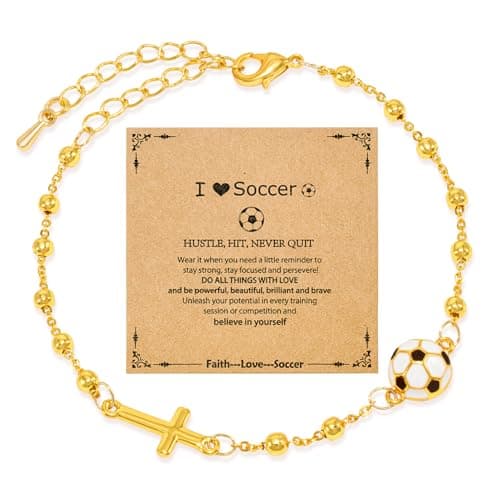 Sports Bracelets for Women Her Teen, Soccer Football Basketball Softball Volleyball Bracelet for Women Her Teen, Cross Bracelet Gifts for Game Day Birthday Christmas, Sport Fan Team Players Gift