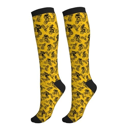 thmnj Bike Compression Socks for Women Knee High Support Circulation Stockings for Athletic Running Cycling Flying