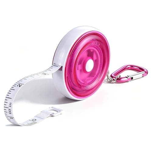 WORKPRO Soft Tape Measure, 60-Inch(150cm) Retractable Measuring Tape for Body Measurements, Sewing, Tailoring, Fabric, Cloth, Knitting and Crafts, Dual-Sided Scales with Carabiner Clip, Pink