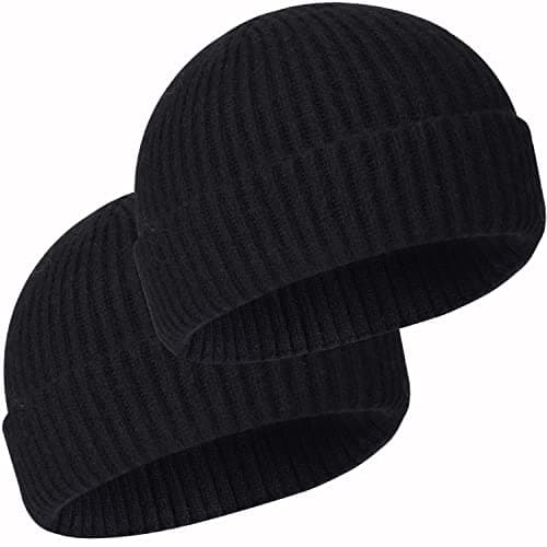 choshion 50% Wool Knit Short Fisherman Beanie for Men Women Warm Winter Hat