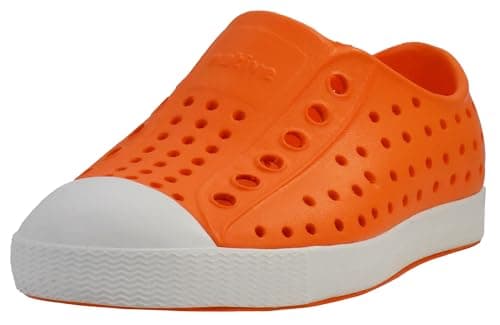 Native Shoes Unisex-Kids Jefferson Sneakers, Sunset Orange/Shell White, 7 Toddler
