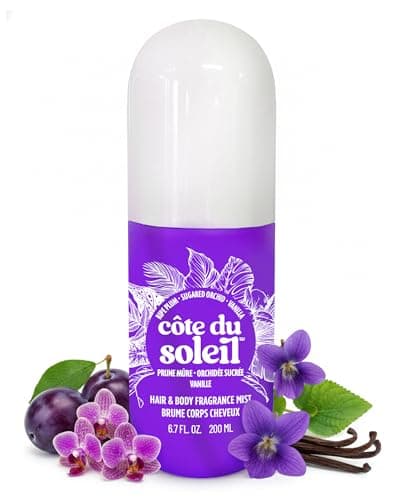 PB ParfumsBelcam Côte du Soleil Plum Sugared Orchid Vanilla Hair & Body Fragrance Mist – Woody Floral Spray with Violet & Sweet Plum – All Day Hair Perfume & Refreshing Body Spray, 6.7 fl.oz