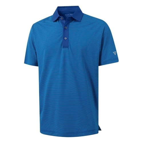 M MAELREG Golf Shirts for Men Moisture Wicking Dry Fit Striped Polo Performance Sport Mens Polo Shirts Short Sleeve