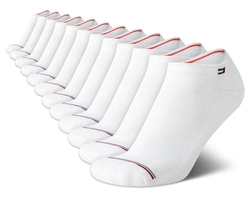 Tommy Hilfiger Womens No Show Socks - 12 Pack Lightweight Athletic Performance Cushioned Low Cut Running Socks for Women, Size 4-10, White