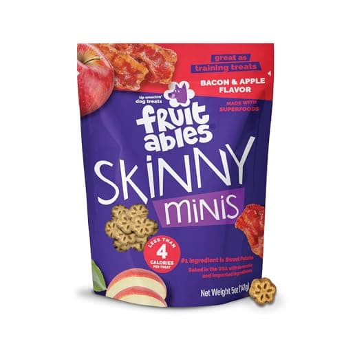 Fruitables Skinny Mini Dog Treats, Training Treats, Bacon & Apple, 5oz