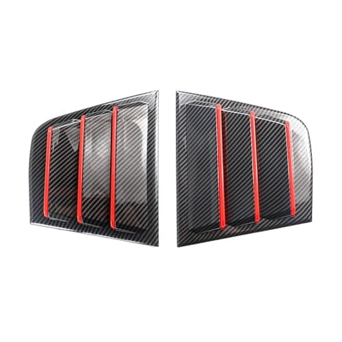 Naisec for Dodge Charger 2011-2023 Accessories Exterior Decoration Side Window Louvers Air Vent Scoop Shades Cover Trim ABS （Carbon Fiber Pattern +Red line）