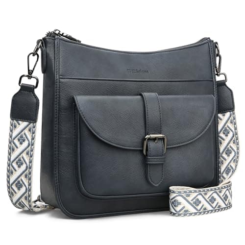 WILLSOLUNA Crossbody Bags for Women Anti Theft Leather Hobo Shoulder Purses