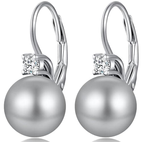 Pearl Earrings for Women Pearl Leverback Earrings 925 Sterling Silver