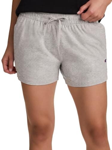 Champion Women's 4" Lounge Shorts, Standard Fit, Lightweight, Available in Regular and Plus, Oxford Gray Heather, XX-Large