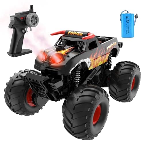 Eallpha Amphibious Remote Control Car 4WD | Waterproof RC Cars with Dual Spray Mist & Led Lights,1:16 RC Monster Truck for All Terrain Off-Road Pickup Toys Gifts for Boys/Girls Age 8-12+