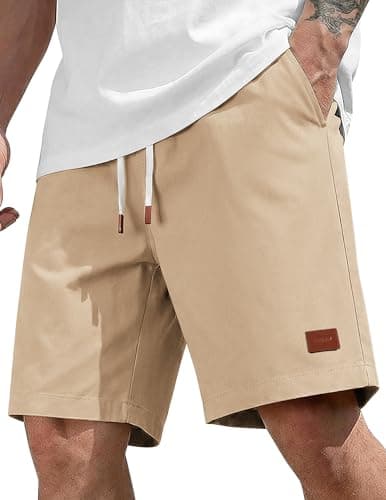 COOFANDY Mens Chino Shorts Cotton Dress Shorts 9 Inch Inseam Casual Shorts