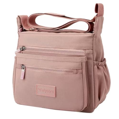 Wafybsre Handbags for Ladies Multi Pocket Purses for Women Messenger Shoulder Cross-body Bag (Incarnadine Pink)