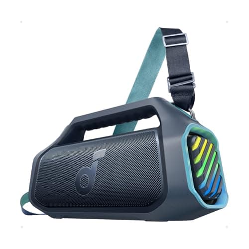 soundcore Boom 2 Plus By Anker, Outdoor Speaker, 140W, 2+2 Channel, BassUp 2.0, 20H Playtime, Fast Charge, IPX7 Waterproof, RGB Lights, Power Bank, Bluetooth 5.3, Portable for Outdoors, Camping, Beach
