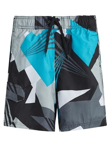 Kanu Surf boys Line Up Quick Dry Upf 50+ Beach Swim Trunks, Vertigo Black, 10 12 US