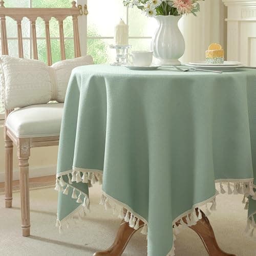 UWWGKK Table Cloth Square Table with Waterproof, Spring Tablecloth with Tassel,Tablecloths for Protect Table Dining, Party and Camping