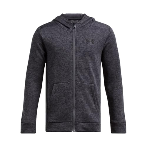 Under Armour Boys' Armour Fleece Full Zip Hoodie, (025) Castlerock / / Black, Medium