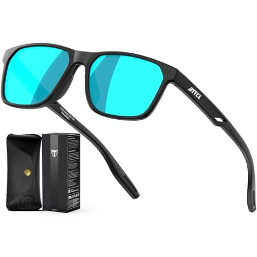 ATTCL Polarized Sunglasses Men Rectangular TR90 Driving UV400 Lightweight