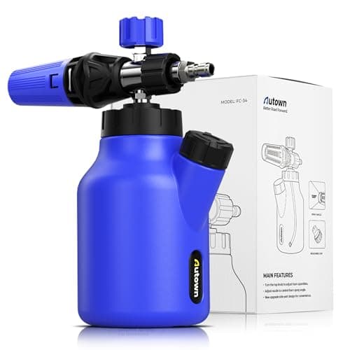 AUTOWN Foam Cannon for Pressure Washer, Foam Sprayer with 1/4 Inch Quick Connector for Safe Washing Car, Car Car Wash Foam Sprayer, Wide Neck, Adjustable Nozzle &1L Bottle