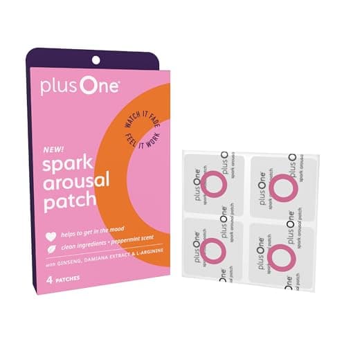 plusOne Spark Arousal Patches – Sensual Support for Women with Ginseng, L-Arginine & Ginkgo – Enhances Intimate Mood & Sensation – Easy Stick-On – 4 Count