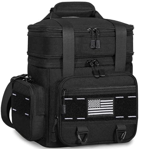 TENKIST Tactical Insulated Lunch Box Men Double Deck Heavy Duty Cooler Bag