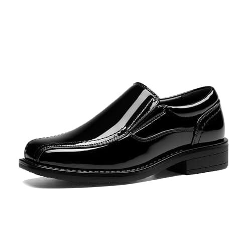 Bruno Marc Boy's Dress Shoes Slip-On Loafer Wedding Shoes,Size 10 Toddler,Black-Pat,SBOX225K
