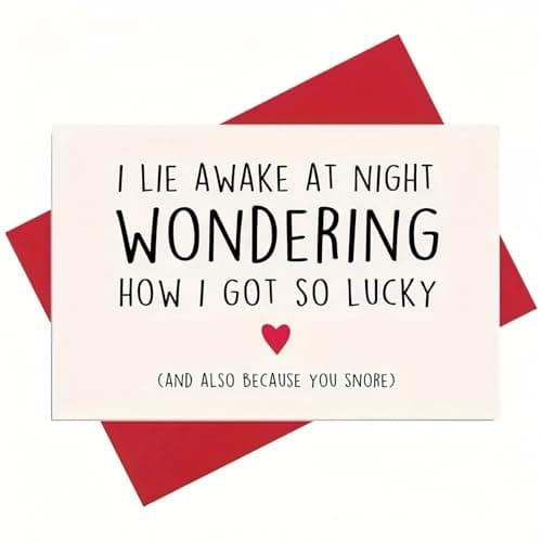 uwsic Funny Romantic Snore Greeting Card for Husband Wife Boyfriend Girlfriend, Anniversary Card & Gifts, Humorous Anniversary Birthday Card for Him Her, Perfect for Anniversary Birthday with Envelope