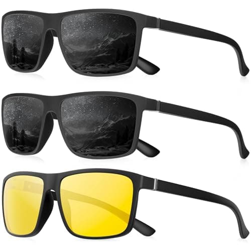 QALLY Polarized Sunglasses for Men Rectangular Frame Men's Polarized Sunglasses Sports Sun glasses with UV400 Protection