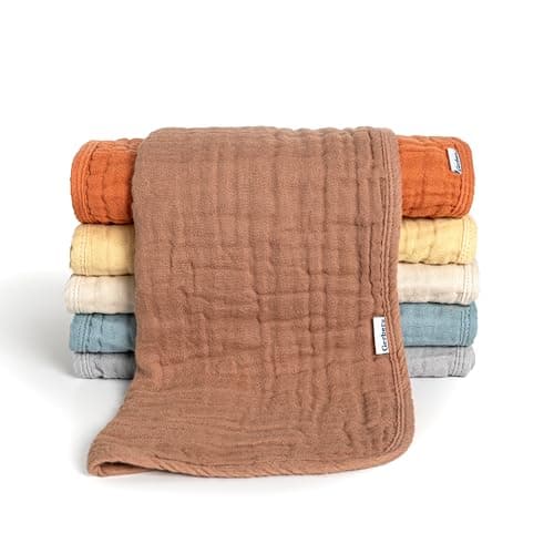 Gerber Baby Boys & Girls Muslin Burp Cloths, Multi Browns, Large Size 20" x 10"