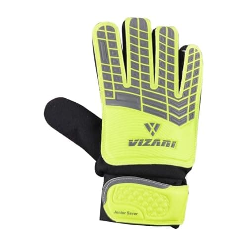 Vizari Junior Gloves for Protection & Grip | Tri-Color Youth Soccer Goalie Gloves with Elastic Wristband for Secure Fit | Finger Support Goalkeeper Gloves with Foam Cushioning for Kids & Youth