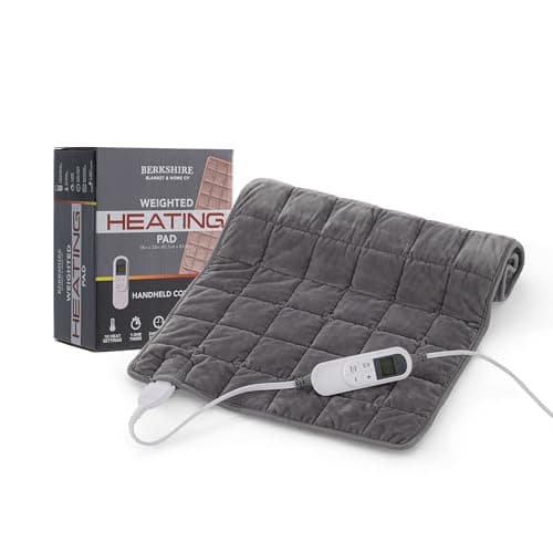 Berkshire Blanket Weighted Heating Pad - 18"x33" Electric Heat Wrap with 10 Heat Settings & Auto Shut Off - Soothing Heat Wrap for Back, Neck, Shoulders, Legs, Abdomen - Machine Washable & Portable