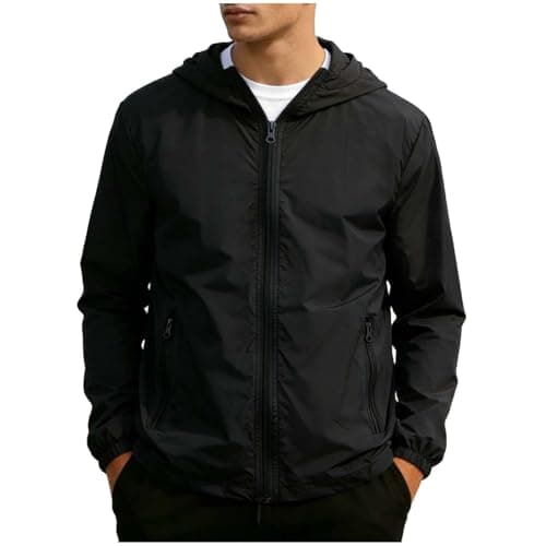 Olivcker Mens Rain Jackets Waterproof With Hood,Rain Jacket Men Lightweight Raincoats with Hood Waterproof Windproof Windbreaker with Pockets for Outdoor Travel