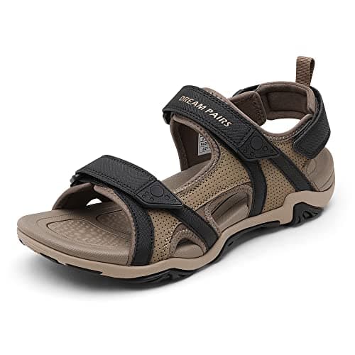 DREAM PAIRS Men's Sandals Hiking Water Beach Sport Outdoor Athletic Arch Support Summer Sandals,Size 7,Khaki,SDSA228M