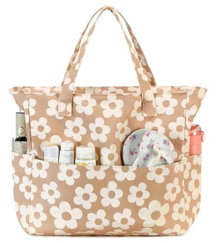Waterproof Beach Tote Pool Bags for Women Ladies Extra Large Gym Tote Carry On Bag With Wet Compartment for Weekender Travel