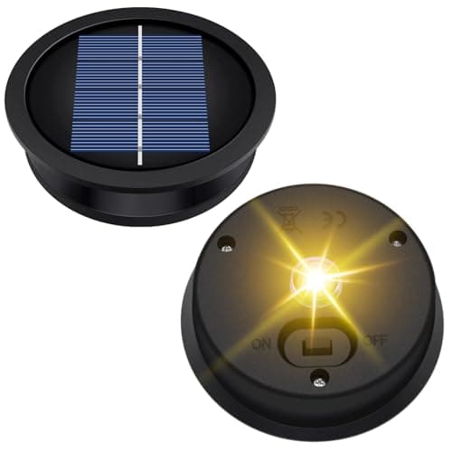 2 Pack Solar Light Replacement Tops, Waterproof Lantern Parts