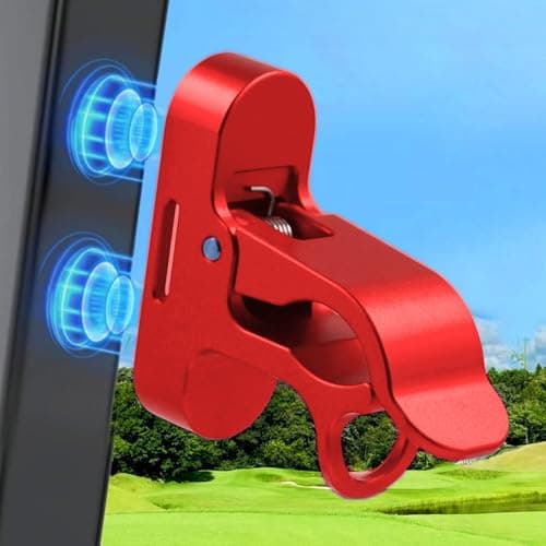 Magnetic Golf Holder Clip for Golf Cart with Hook Design, Aluminum Alloy Golf Cart Hold with Secure Grip & Hook & Loop Strap, Golf Cart Accessories, Ideal Golf Gifts for Men - Red