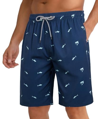 zeetoo Mens Swim Trunks 9" Quick Dry Board Shorts with Mesh Liner Blue 2X