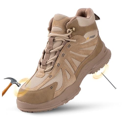 TAERDUN Breathable Steel Toe Safety Shoes,Oil & Slip Resistant Work Boots