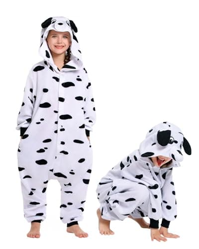 CANASOUR Kids Halloween Anime Dalmatian Onesie Pajamas Costume 8-10T