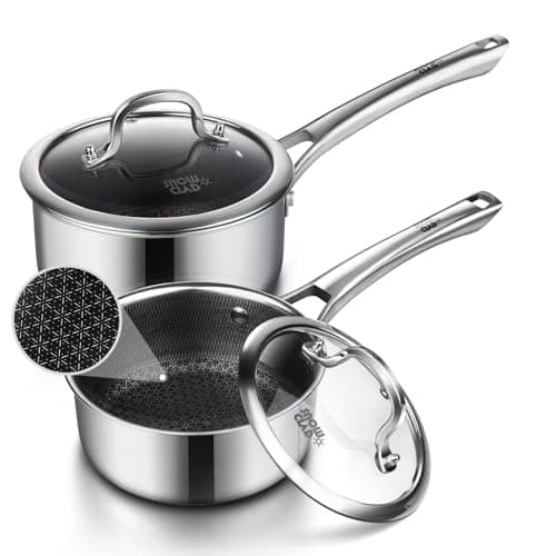 Sauce pan with lid,1.5 Quart & 2.5 Quart Hybrid Nonstick Pot set