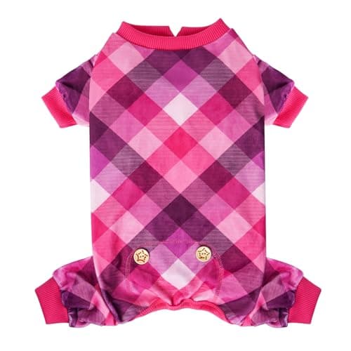 KYEESE Velvet Dog Pajamas for Small Dogs Soft Plaid Onesie Daily Wear