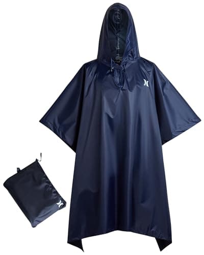 Hurley Ponchos Adult - Waterproof Rain Ponchos for Adults, Lightweight Packable Rain Poncho for Hiking, Camping & Emergency, Navy