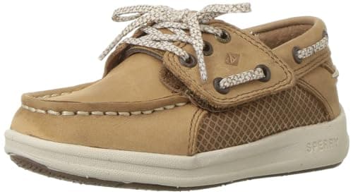 Sperry boys Gamefish Jr Boat Shoe, Dark Tan, 5 Wide Little Kid US
