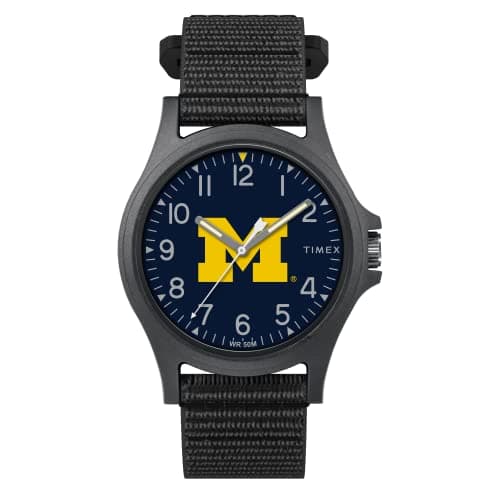 Timex Men's Collegiate Pride 40mm Watch – Michigan Wolverines with Black FastWrap Strap