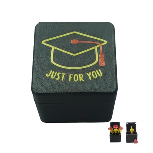 Xonery Funny Graduation Box, Prank College Graduation Gifts, College Grad Gag Finger Gesture Jump Scare Box, Grad Gifts for Master Degree, PHD Celebration Party Desk Décor