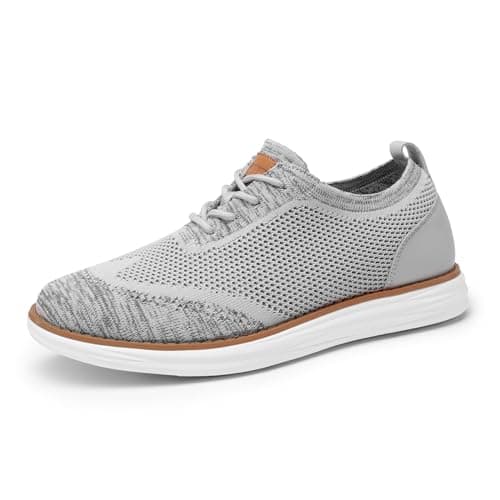 Bruno Marc Men's KnitFlex Breeze Mesh Sneakers Oxfords Lace-Up Lightweight Casual Walking Shoes,Size 9,Grey,GRAND-02